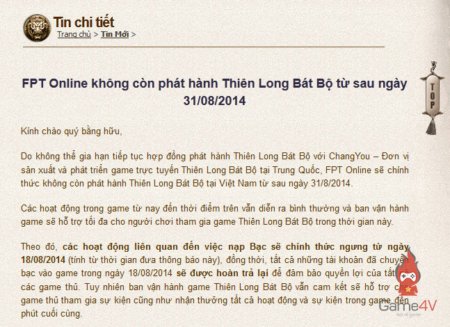 Tân Thiên Long chuyển nhà từ FPT Online qua VNG