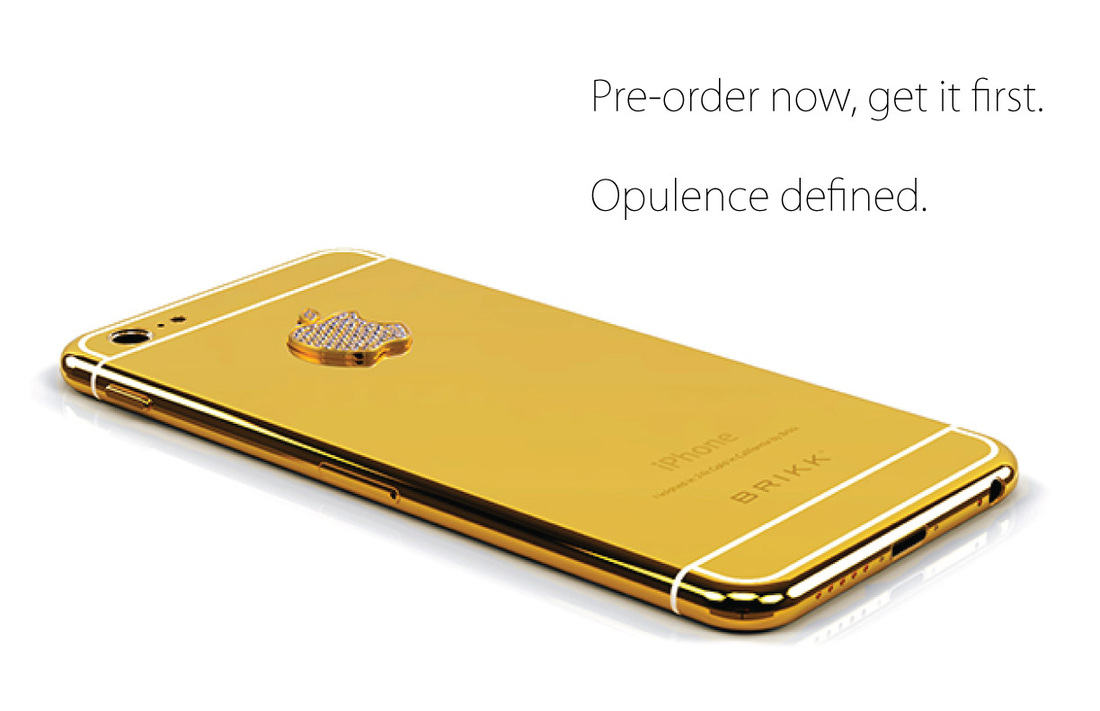 iPhone 6 được mạ vàng logo đính kim cương cho đặt hàng từ bây giờ