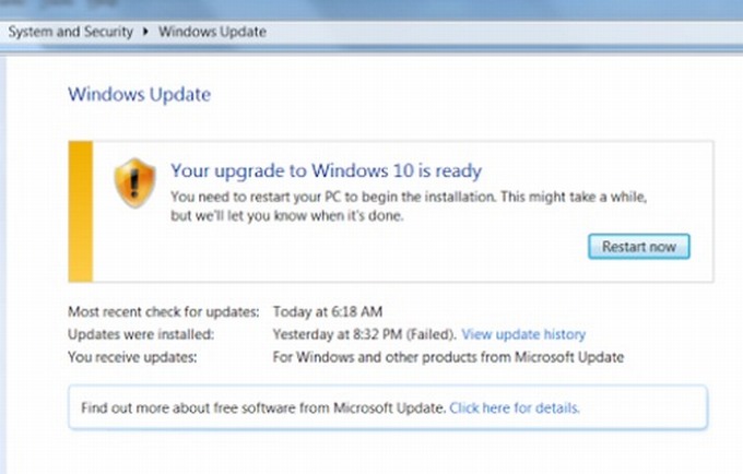 Microsoft ép buộc máy tính Windows 78 phải lên Windows 10